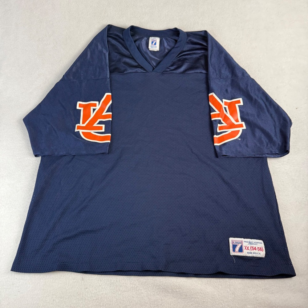 Vintage Auburn Tigers Logo 7 Mesh Football Jersey Mens XX Navy Blue AU Logo